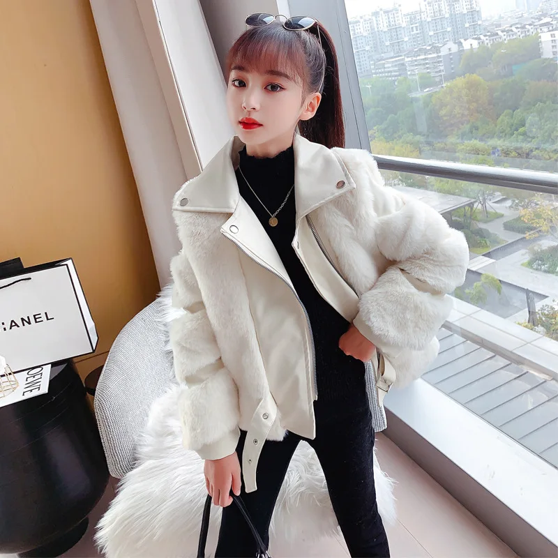 

Children's Clothing Girls Fur Coat 2021 Winter New Thick Cotton-padded Coat Korean Style Western-style Cotton Coat