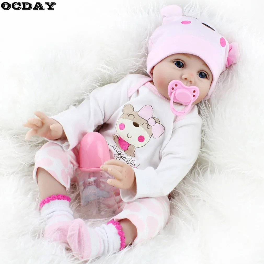 55 см мягкие виниловые куклы Reborn Baby ручной работы дизайнерская ткань тела Силиконовые Реалистичные живые игрушечные пупсы, куклы для детей Рождество девочек