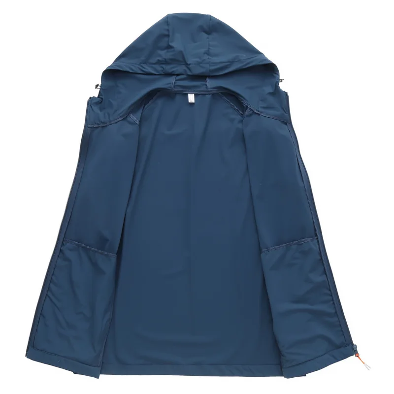 

Summer 2021 new men's fattening plus size fashion casual hooded skin clothes men's fat sunscreen clothes
