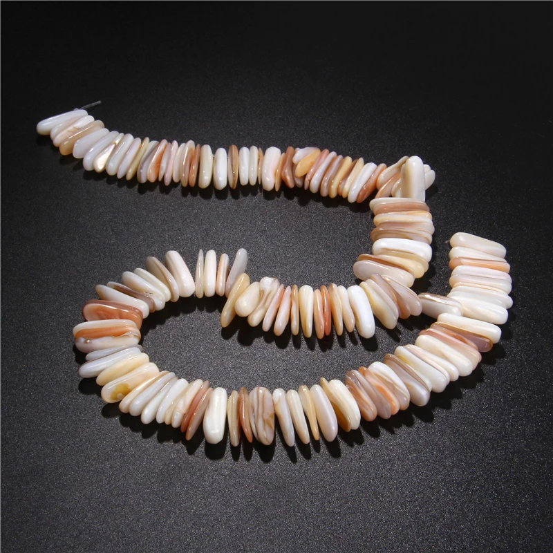 Бусины из ракушек и натурального перламутра острые длинные бусины в форме