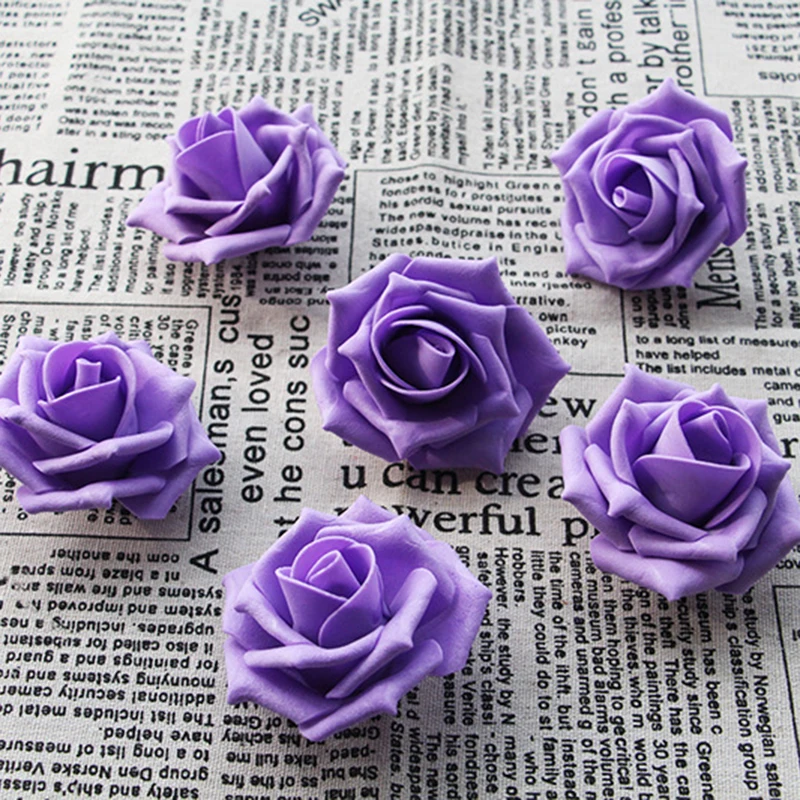 

6CM foam roses for home Wedding PE fake Flower Decoration Scrapbooking diy wreath gift box cheap Artificial Flower Bouquet