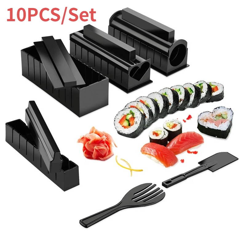 

10Pcs/Set DIY Sushi Making Kit Roll Sushi Maker Rice Roll Mold Kitchen Sushi ToolsKitchen Tools Japanese Sushi Cooking Tools