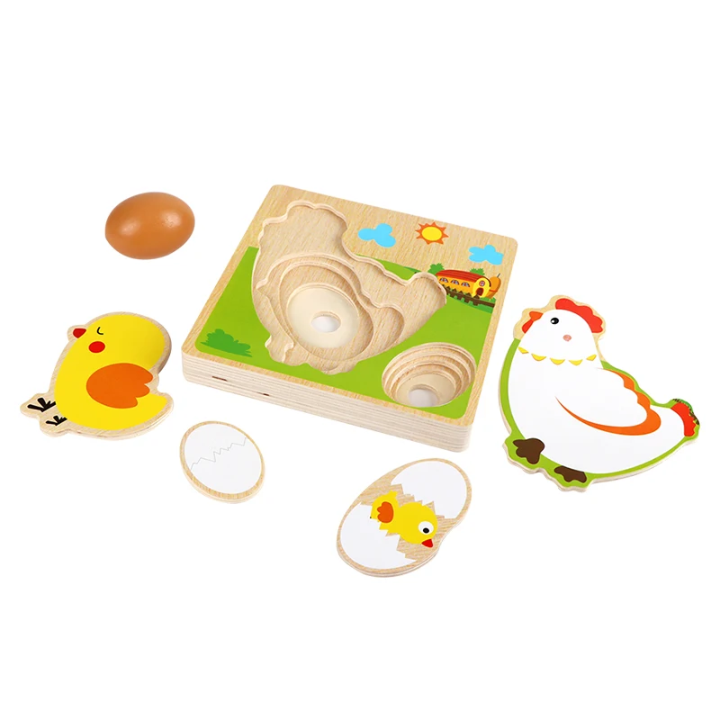 Wooden Puzzle Chick Hens 3D Jigsaw Multilayer Laying Eggs Kindergarten Preschool Early Learning Education Toys for kids|Пазлы| |
