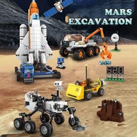 wange aviation satellite launch space base moon exploration vehicle building blocks curiosity rover lunar lander diy toys gifts