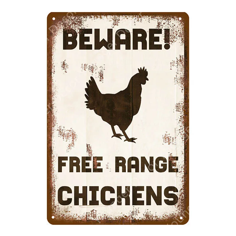 YD7896BI Fresh Eggs Black Grouse Metal Signs Beef Cow Chicken Meat Collection Poster Vintage Wall Painting Craft Farm House Decor YI-164 - Цвет: YD7896BI