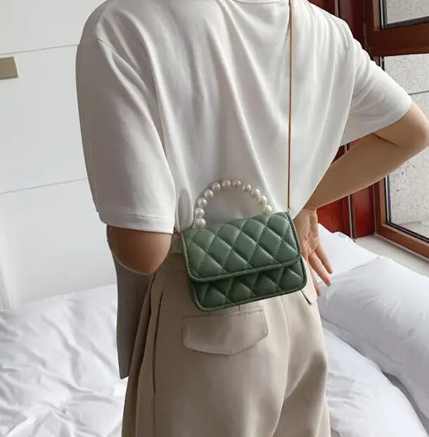 

2022 Mini Pearl Tote bag Fashion New High-quality PU Leather Women's Designer Handbag Travel Chain Shoulder Messenger Bag Purses