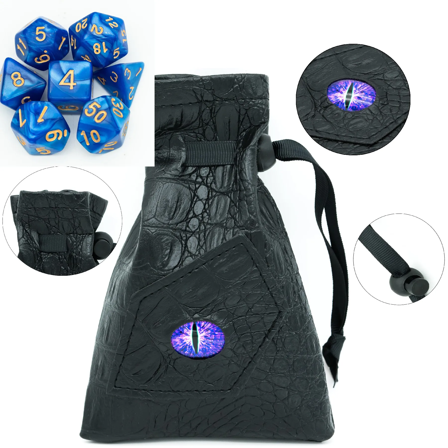 Полиуретановый кожаный чехол на шнурке сумка для хранения набор игральных