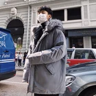 Новинка ОсеньЗима 2022 стройнящая однотонная хлопковая утепленная куртка с капюшоном Свободная Повседневная индивидуальная Молодежная мужская одежда