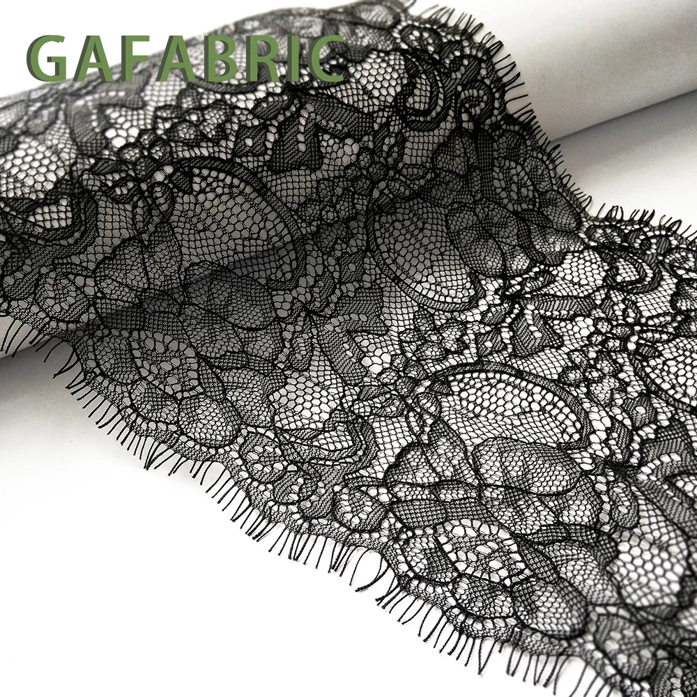 

3M/Lot Quality Black and White Exquisite Eyelash Lace Width 17CM Handmade DIY, Clothing Accessories, Dress Curtain Material