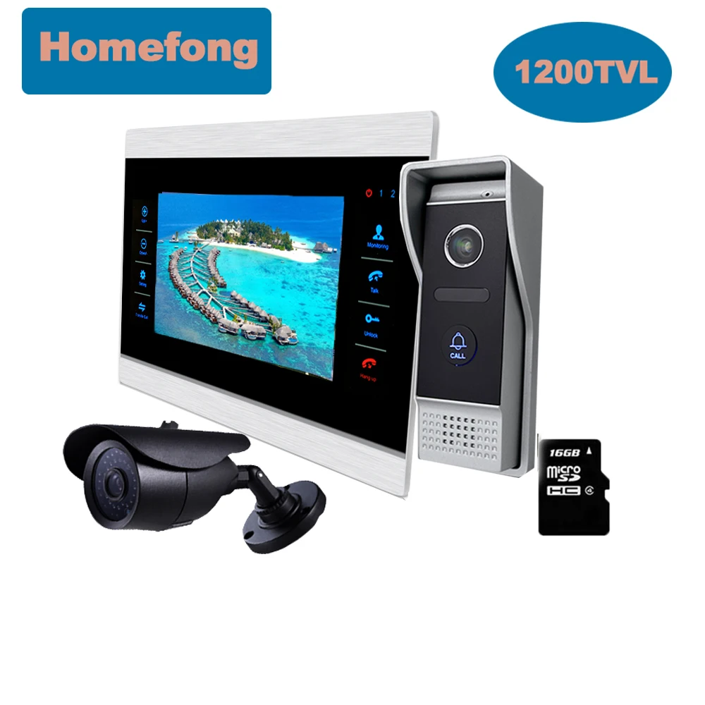 

Видеодомофон Homefong, 10-дюймовый видеодомофон с камерой и датчиком движения, запись, разблокировка
