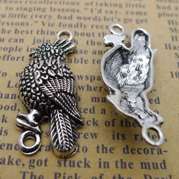 

Jewelry Making Supplies 5 Pieces 14x33mm Antique Silver Color Bird Connector