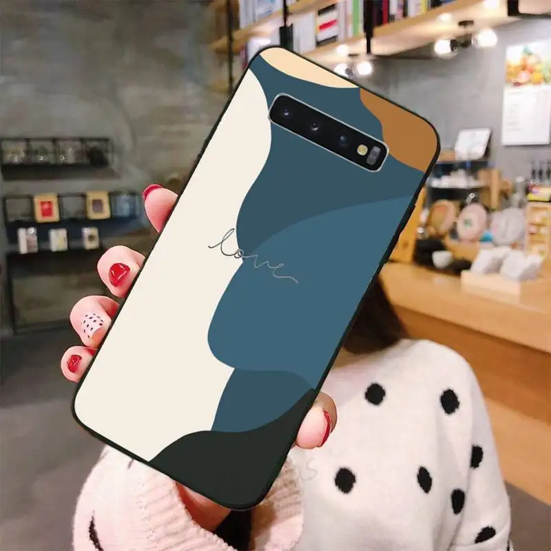 

Art Retro Abstract Geometry leaves Phone Case For Samsung galaxy S 7 8 9 10 20 edge A 6 10 20 30 50 51 70 note 10 plus