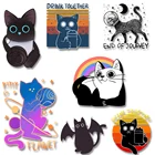Наклейки на одежду с милыми животными и кошками, Аппликации сделай сам, наклейки на одежду, теплопередача, виниловый стикер с принтом для одежды