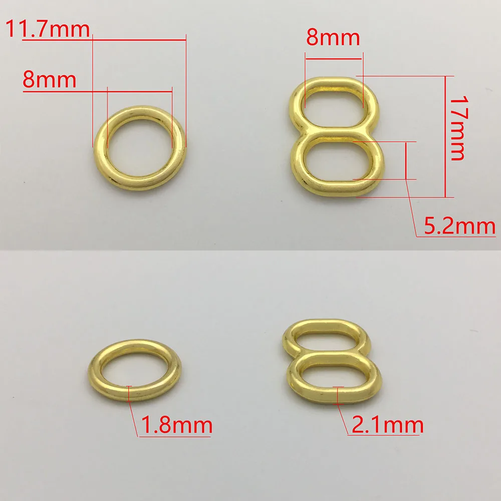8 мм 100 шт./лот кольцо с покрытием бюстгальтера и Регулируемая пряжка ползунка Tri