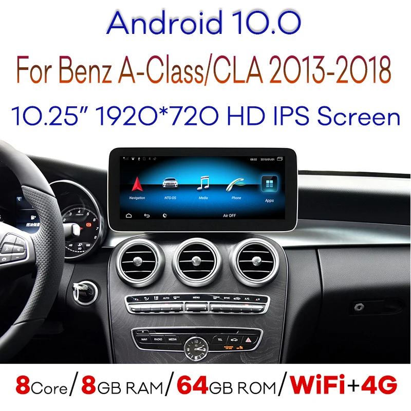 Android 10 0 8 + 128G Авто GPS Nagation DVD-плеер для Mercedes Benz A-Class W176 GLA-Class X156 CLA-Class C117 2012-2018 |