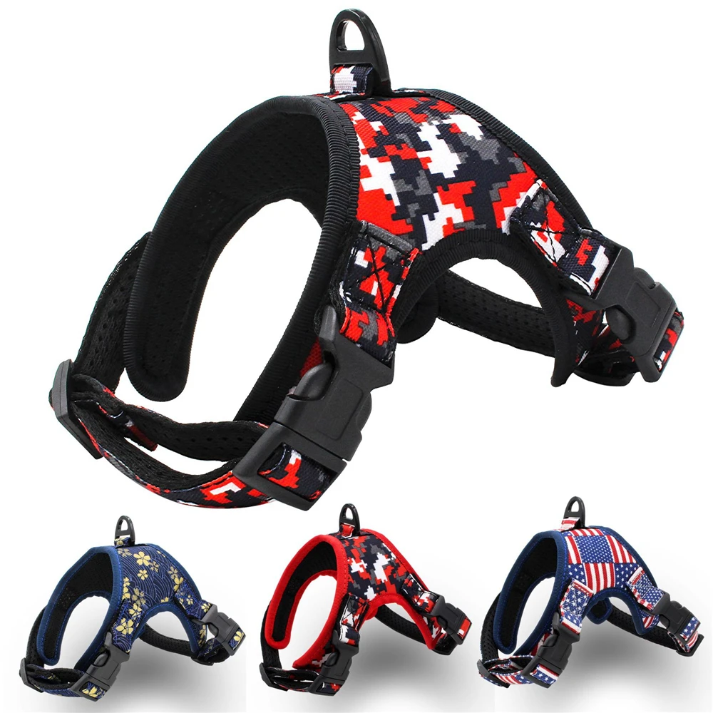 

No Pull Dog Harness Vest Adjustable Explosion-Proof Harness for Small Medium Puppy French Bulldog Chihuahua Bull Terrier Pug Pit