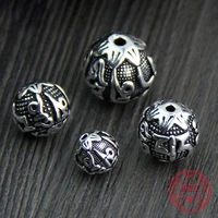 fashion 925 sterling silver color round beads 8 10 12 14mm diy jewelry making for bracelets decoration accessories wholesale