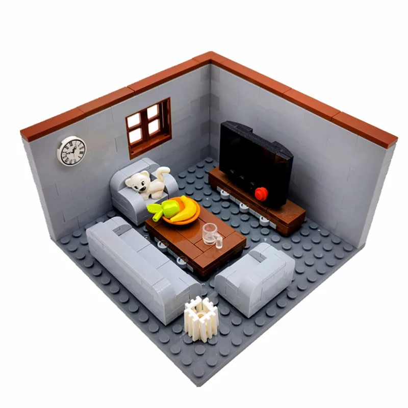 

Creative Modern House Building Blocks DIY Living Room Bathroom Building Blcoks Furniture Model Toys Kids Gifts