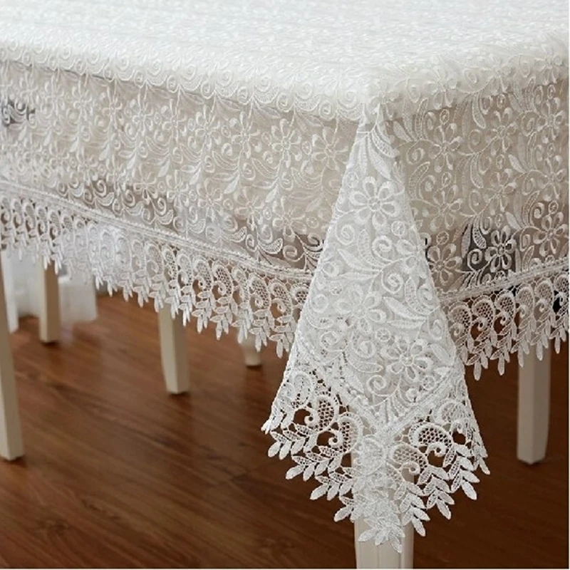 Скатерть с вышивкой в Европейском стиле кружевная прямоугольная круглая