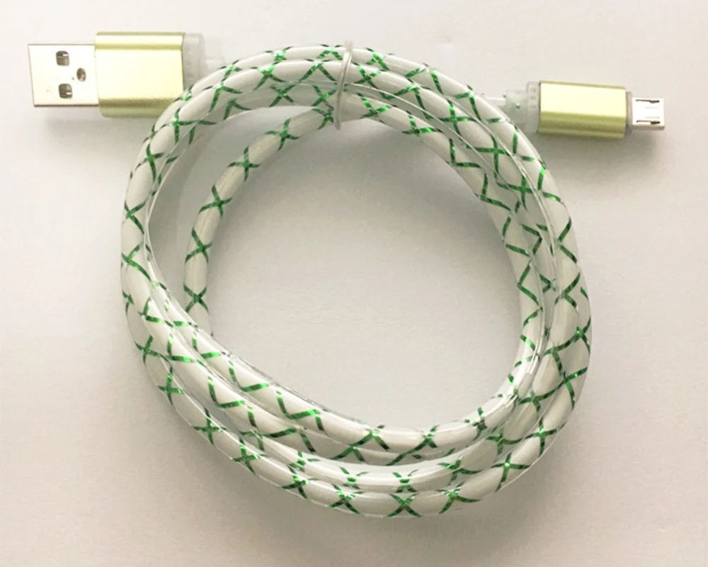 10 шт./лот ЦВЕТНОЙ кабель с поддержкой Micro USB LED Свет зарядный для синхронизации