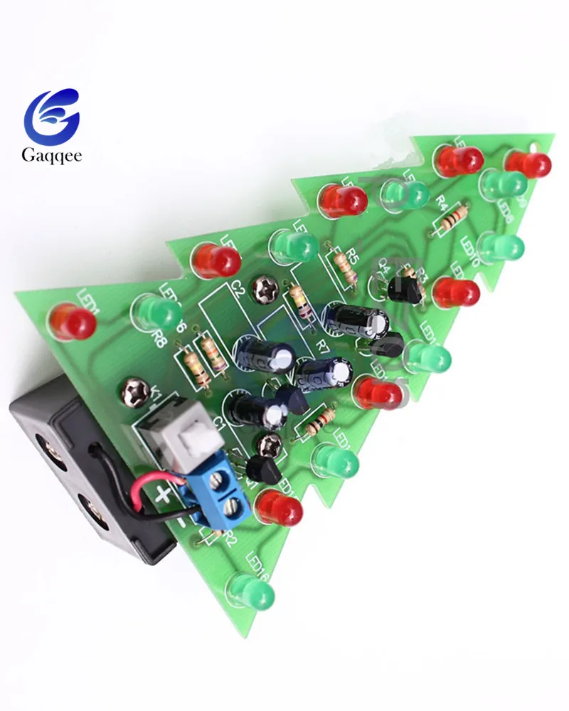 3D Рождественская елка светодиодная вспышка набор сделай сам красный/зеленый