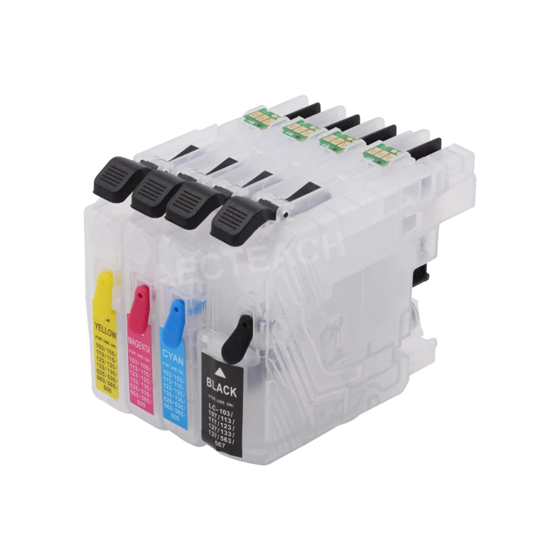 Aecteach Новый 4 × 100 мл бутылка чернил + перезаправляемый чернильный картридж для