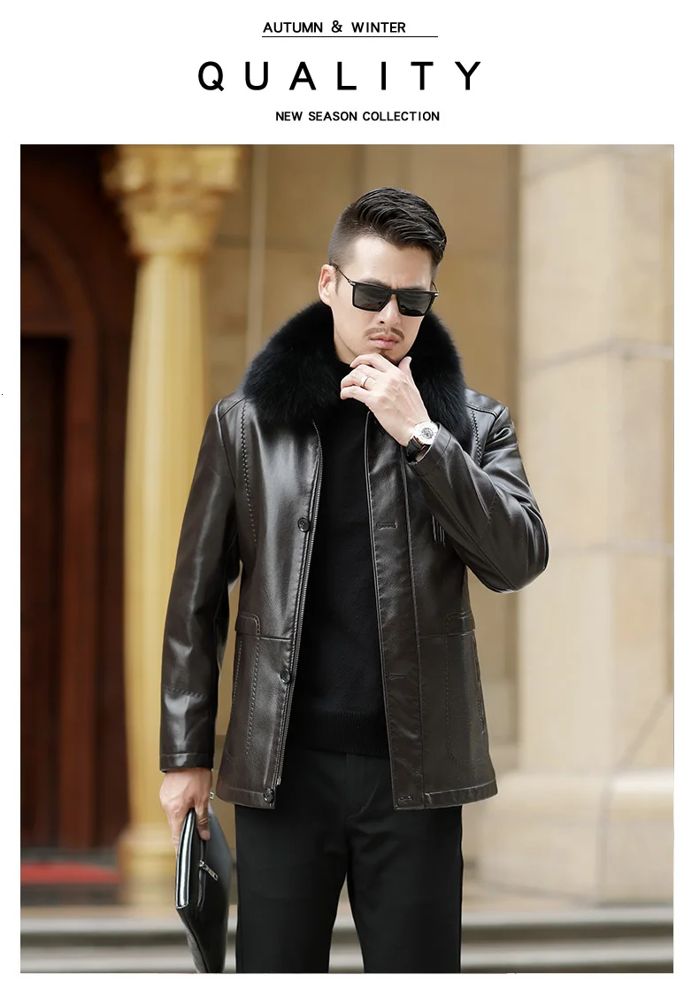 NEW Youth Winter Fur Leather Jacket Mens Plus Size Suede Leather Jackets Men Faux Fur Thick Warm Long Suede Jacket zipper