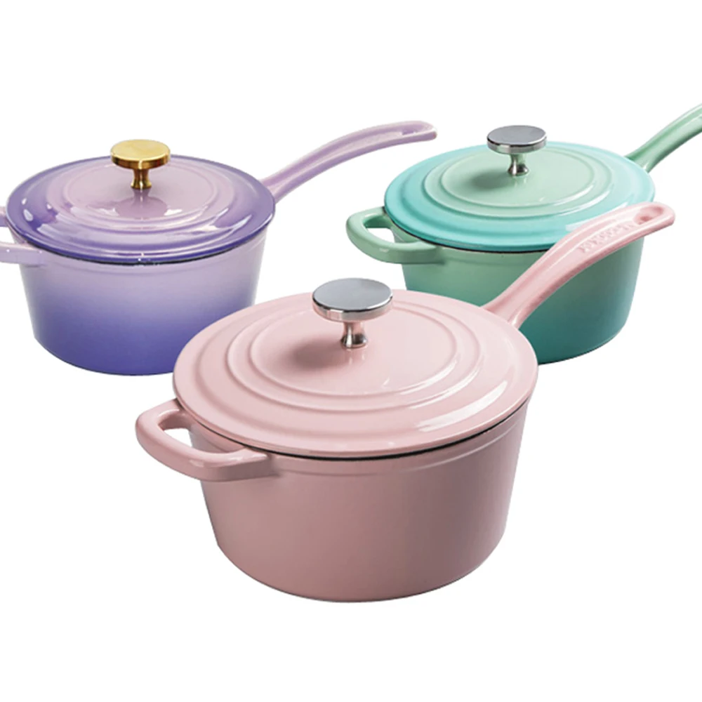 Чугунная кастрюля эмалированная антипригарная сковорода для морепродуктов