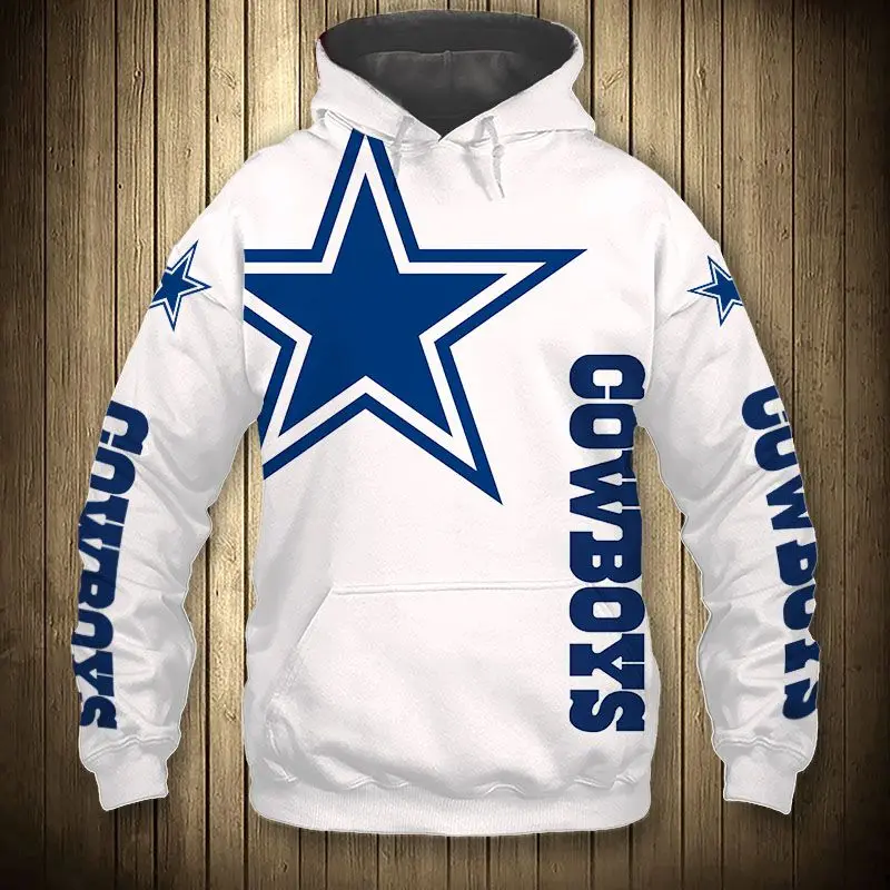 

2021 Dallas men's casual 3D sweatshirts Graffiti blue five-pointed star print Cowboys hoodies