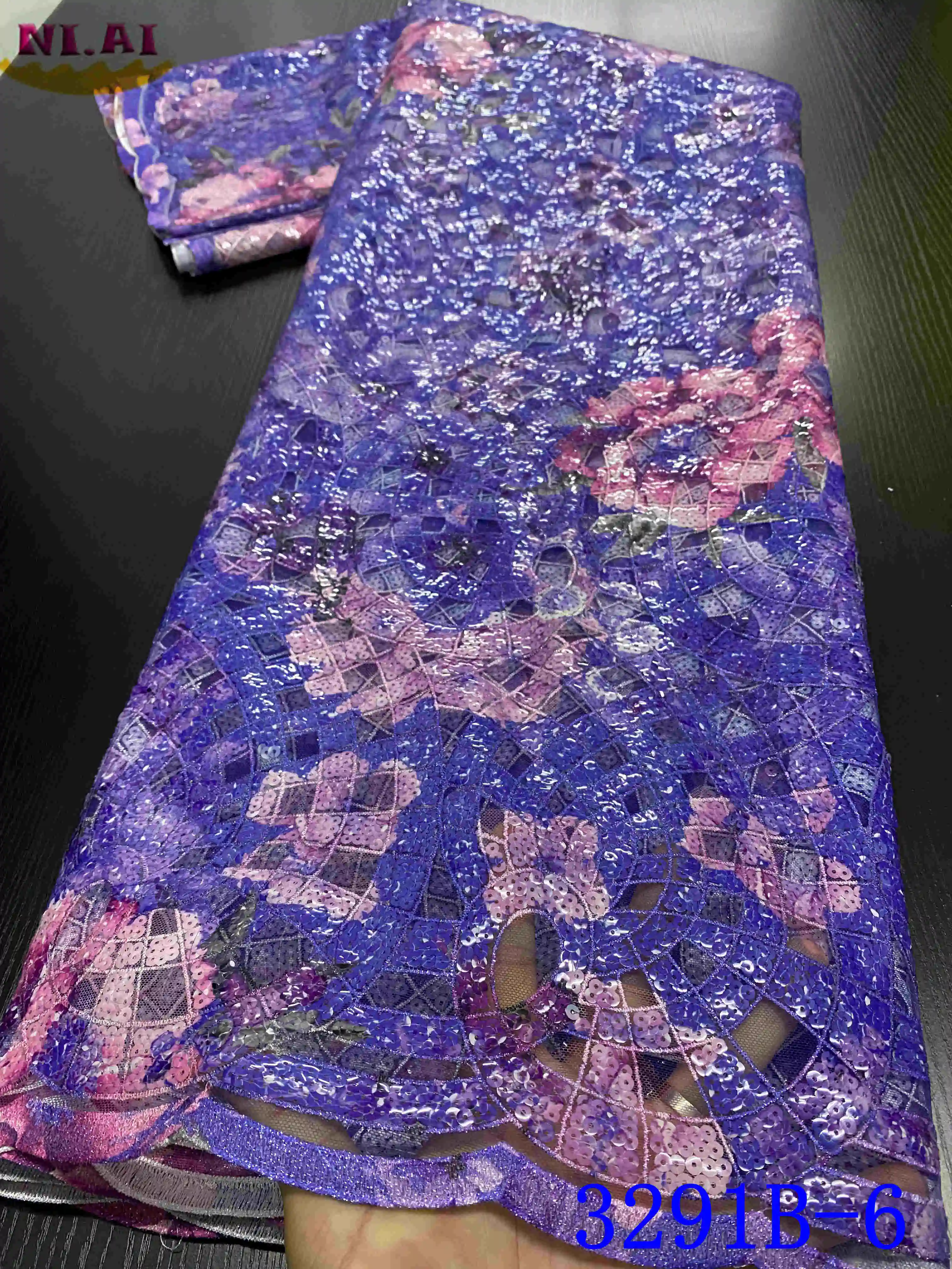 NIAI французский Тюль с яркими блестками 2020 Высококачественная африканская