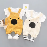 new summer baby clothes suit children boys girl cartoon t shirt overalls 2pcsset toddler cotton casual clothing kids tracksuits