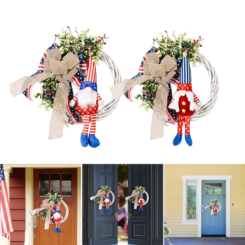 

Independence Day Wreath American Flag Wreath Ornament Front Door Home Decoration