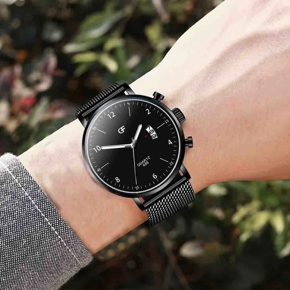 

Gf Watch Luxury Men'S Stainless Steel Military Quartz Watches Analog Date Hours With Calendar Wrist Watch Relogio Masculino
