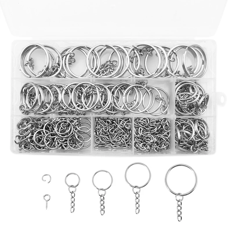 

Key Chain Rings, 300Pcs Key Rings Bulk with Jump Rings and Screw Eye Pins for Keychains Blanks and Key Chain Making