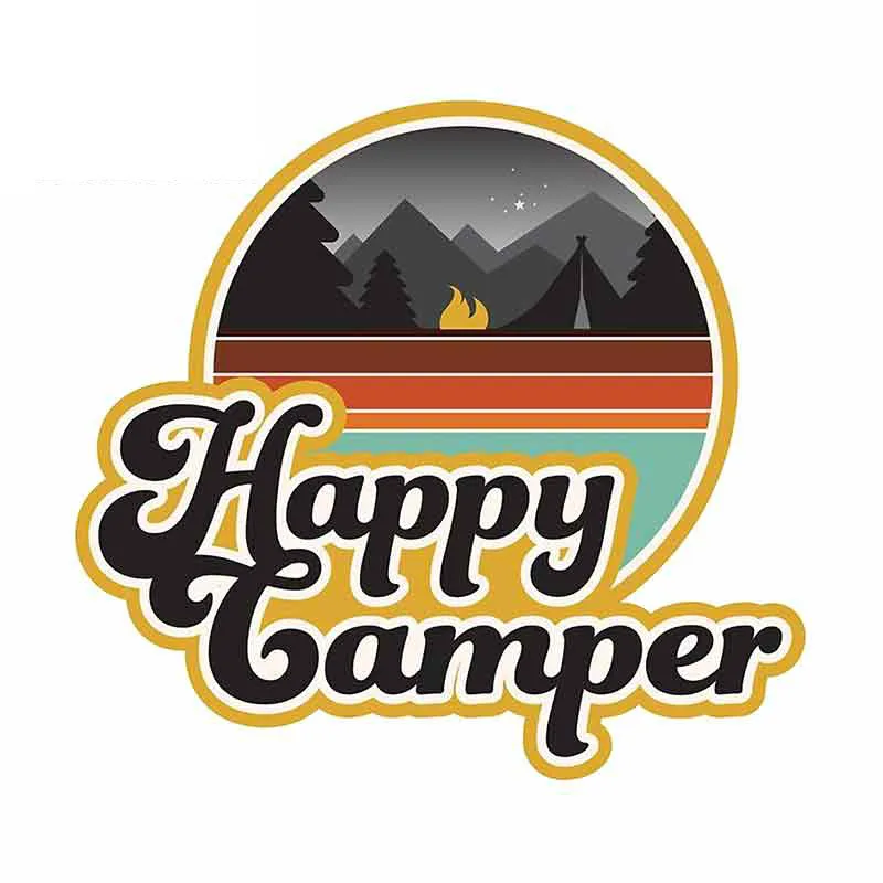 

Fuzhen Boutique Decals Exterior Accessories Happy Camper Bumper Car Stickers and Decal Laptop Creative Cartoon Vinyl Decoration