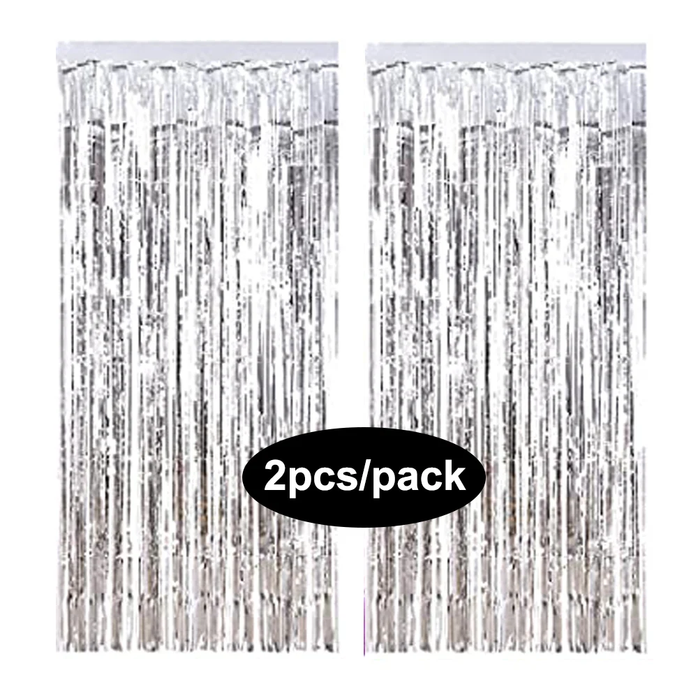 

Фольговая занавеска с бахромой MicroPlush красно-зелёная