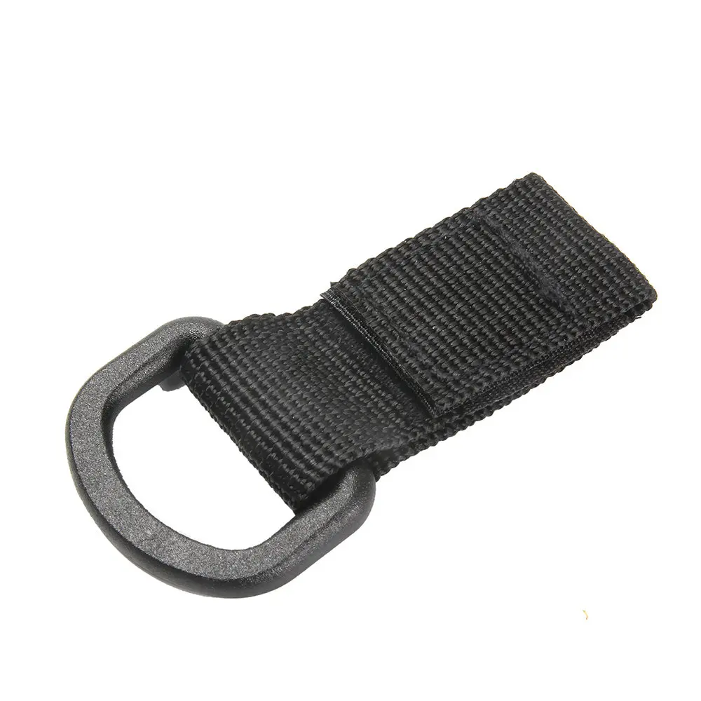Black S 1pcs Olecranon Shape Tactical Molle Nylon Carabiner Hook Buckles With Key Ring Hanging Belt Buckle Outdoor Hiking Travel Kits - Цвет: Black S