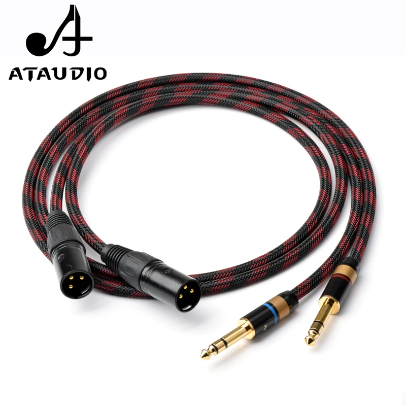 ATAUDIO 1 пара Hi Fi Dual 6 35 мм до двойной XLR аудио кабель 4N из бескислородной меди 5 ТРС 2