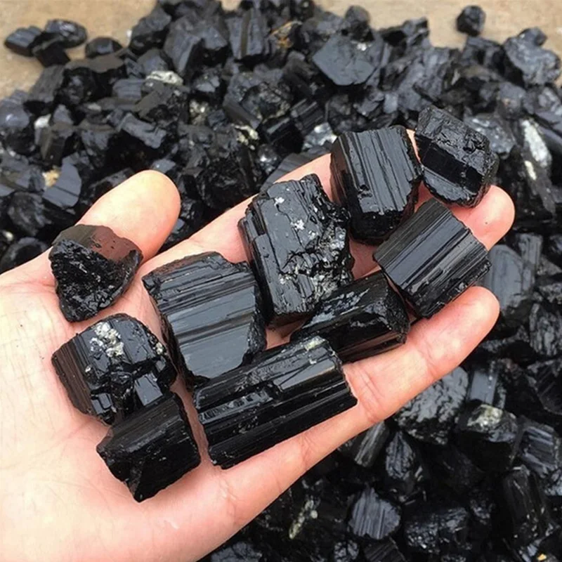 

Natural Black Tourmaline Raw Ore Gem Irregular Crystal Mineral Specimen Energy Rough Stones Metaphysical Reiki Healing Balance