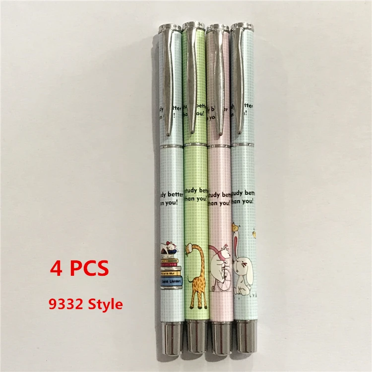4PCS 9332 4 шт./лот, новинка, Студенческая авторучка, авторучка, Студенческая награда, подарок, 0,38 мм, чернильная ручка, милая и хорошего качества - Цвет: 4PCS 9332