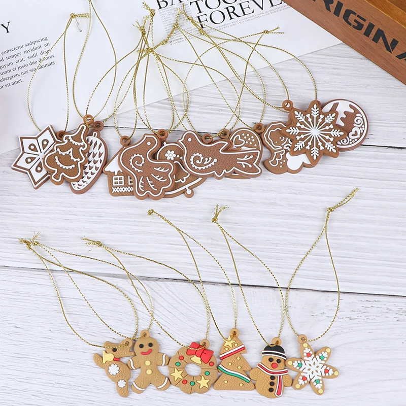 6/11 шт. Новый год мини ПВХ Рисунок Имбирный пряник человек олень Рождественская