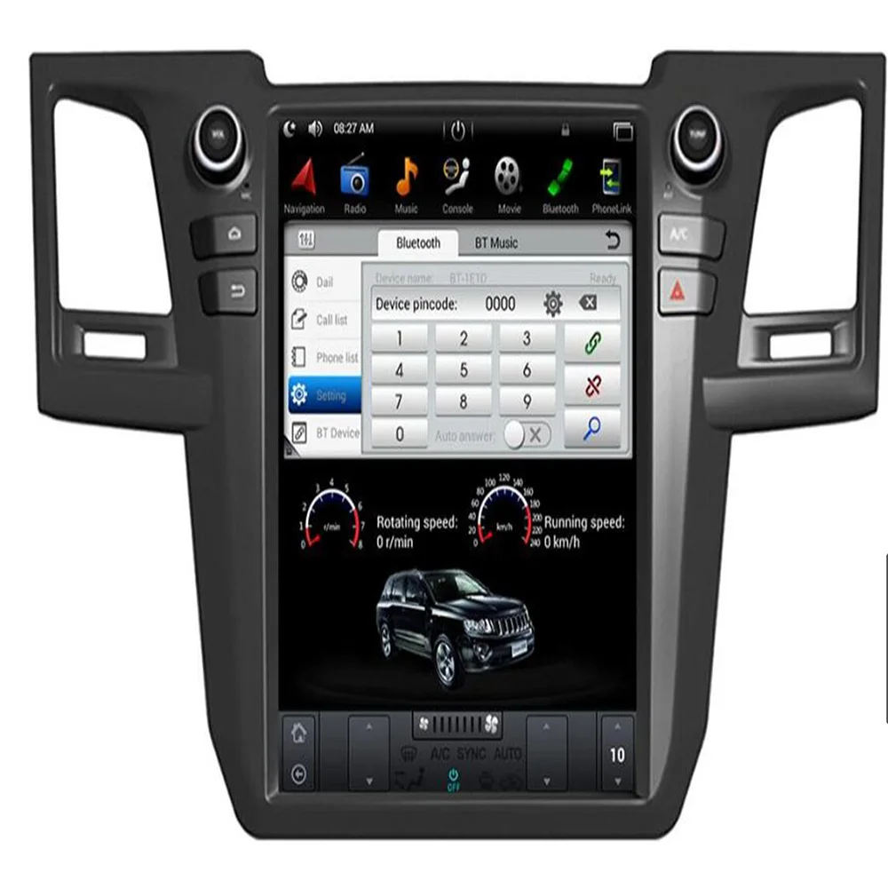 12 1 &quotTesla Android 9 0 7 подходит для TOYOTA Fortuner/HILUX Revo 2004 05- 2011 2012 2013 2014 2015 автомобильный