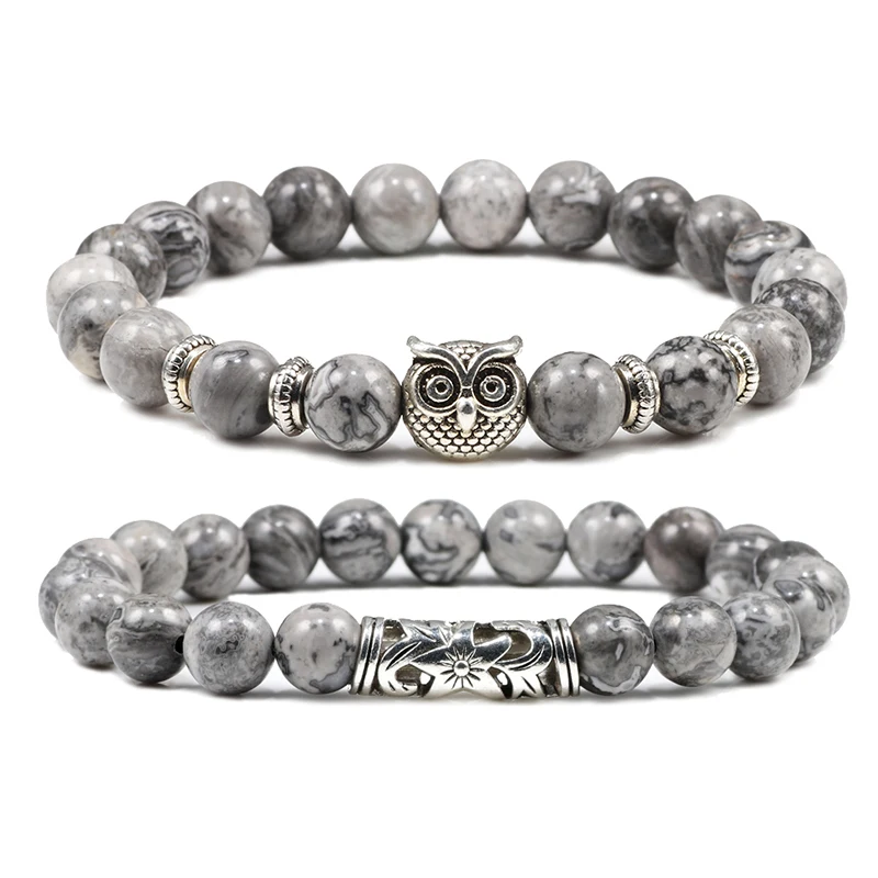 Мужской браслет из натурального камня тигровый глаз Очаровательная сова