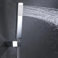 chrome brass handheld shower head square rounded hand hold water saving showerheads