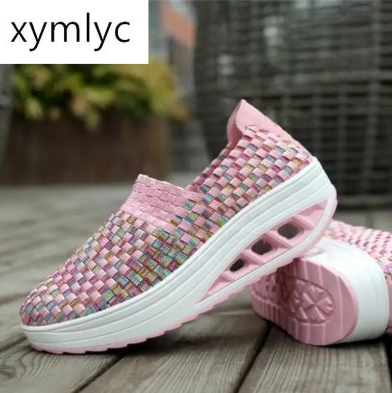 

New women's non-slip breathable hollow mesh shoes thick bottom round head casual flat shoes set foot shallow mouth single shoes