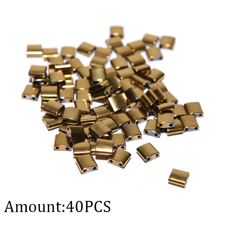 Бусины из гематита с двумя отверстиями бусины 2/5 мм каменные для рукоделия