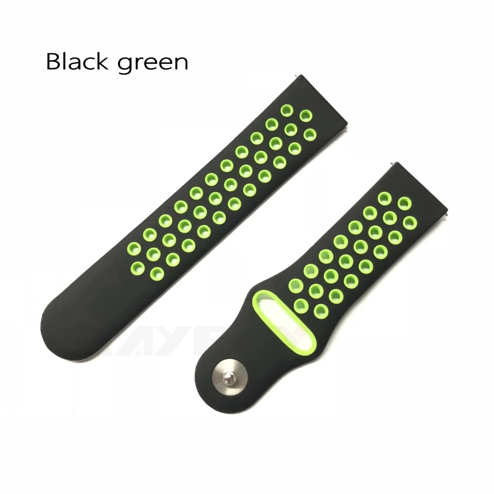 black green Красочные Мягкие силиконовые часы ремешок для Xiaomi Huami Amazfit Pace дышащий браслет Сменные браслеты 22 мм ремешок - Цвет: black green