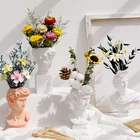 Современный Декор для дома в Северном Европейском стиле, комнатное украшение, портретная ваза, ваза с головой человека, цветочные вазы, украшения из смолы, цветы для дома Давида