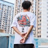 chinese style hand painted character cartoon print tshirt novelty fashion hip hop loose couples clothes harajuku men streetwear