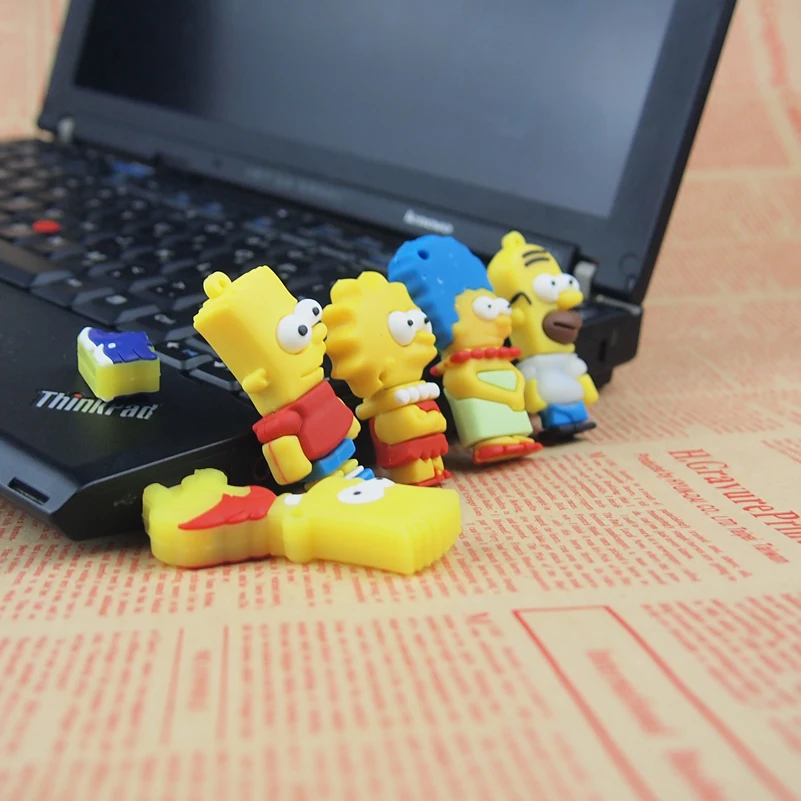 Силиконовая модель Bart Simpson Familly 128MB 32GB 64GB карта памяти USB флешка U диск ручка привод